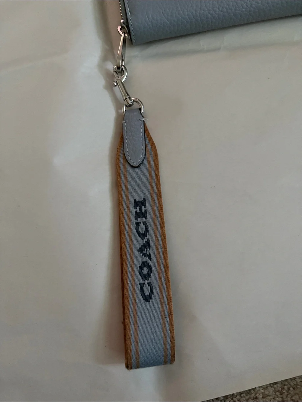 COACH Women's Zip-Around Wristlet Wallet in Light Blue